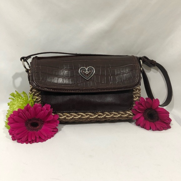 Coldwater Creek Straw Brown Faux Leather Med Size Hand Shoulder Bag - Picture 4 of 8